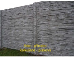 Betonový plot 11 Dekor jednostranný pískový